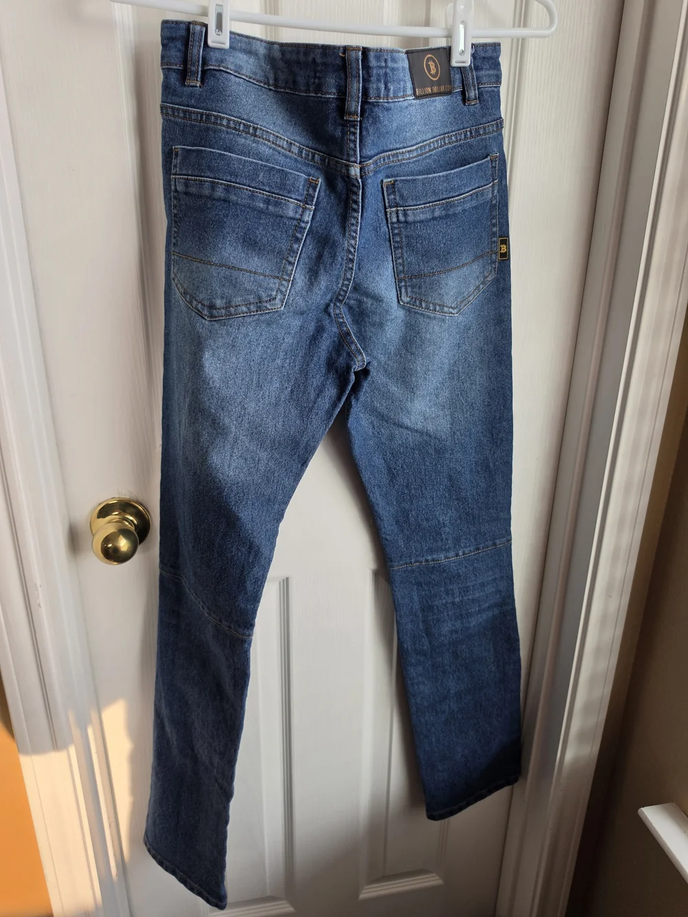 Billion Dollar Coin Iced Blue Stretch Moto Jeans Size 16 Youth Boy Teen Stretch